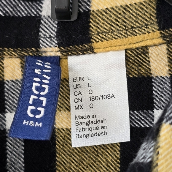 H&M Women’s Plaid Multi Color Long Sleeve Shirt Sz L Work School Casual … - Picture 4 of 10